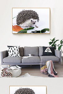 刺猬裝飾畫 時尚唯美藝術中的靈動生靈